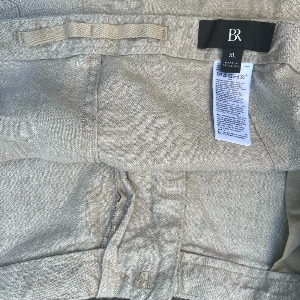 NWOT Banana Republic 100% Linen Men's Gray Khakis Breathable Comfy Stylish XL